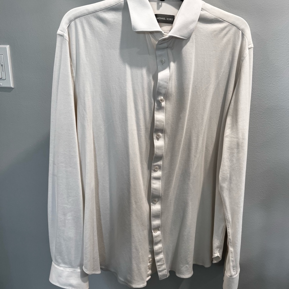 Michael Kors White Casual Button Down Shirt
